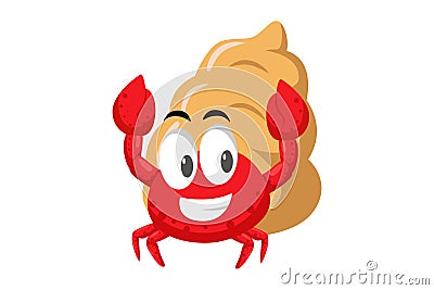 Cute Crab Character Design Illustration Vector Illustration
