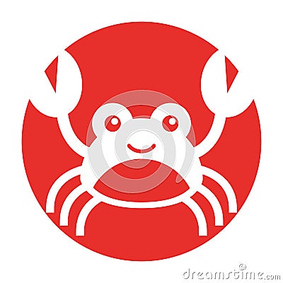 Cute crab sealife character Vector Illustration