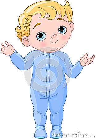 Cute Creeping Baby Vector Illustration