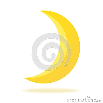 Cute crescent isolated on white background. Half moon. Vector il Vector Illustration