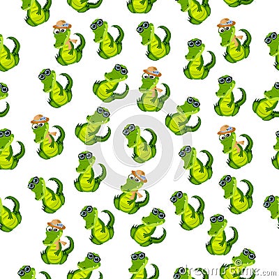 Cute crocodile or alligator Vector Illustration