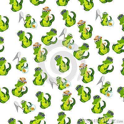 Cute crocodile or alligator Vector Illustration