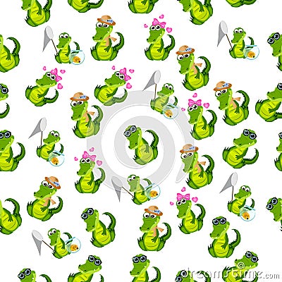 Cute crocodile or alligator Vector Illustration