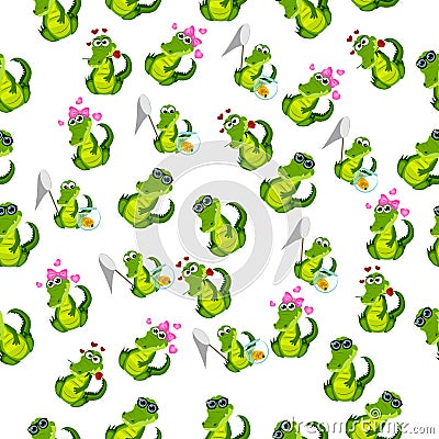 Cute crocodile or alligator Vector Illustration