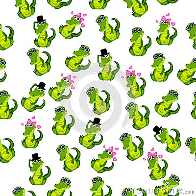 Cute crocodile or alligator Vector Illustration