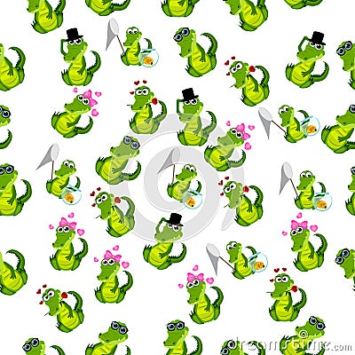 Cute crocodile or alligator Vector Illustration