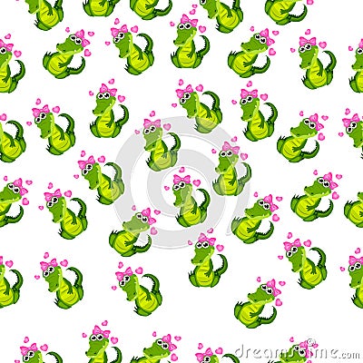 Cute crocodile or alligator Vector Illustration