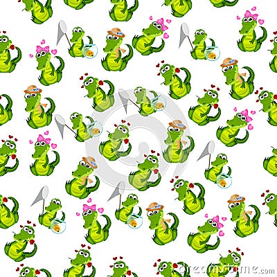 Cute crocodile or alligator Vector Illustration