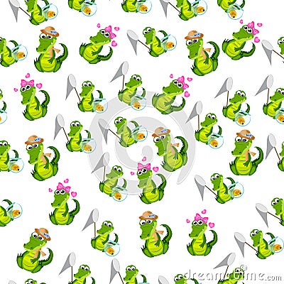 Cute crocodile or alligator Vector Illustration