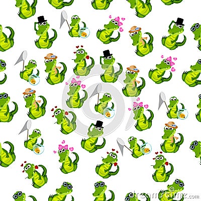 Cute crocodile or alligator Vector Illustration