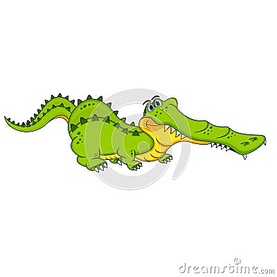 Cute Crocodile Cartoon Vector Illustration