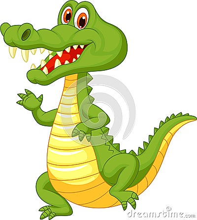 Cute crocodile cartoon Vector Illustration