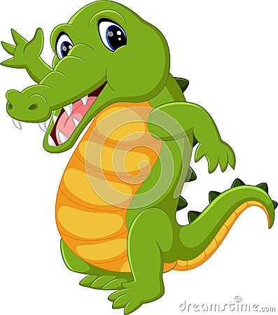 Cute crocodile cartoon Vector Illustration