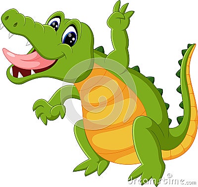 Cute crocodile cartoon Vector Illustration