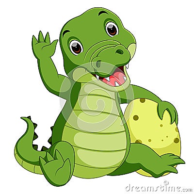 Cute crocodile cartoon Vector Illustration