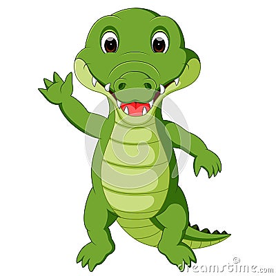 Cute crocodile cartoon Vector Illustration