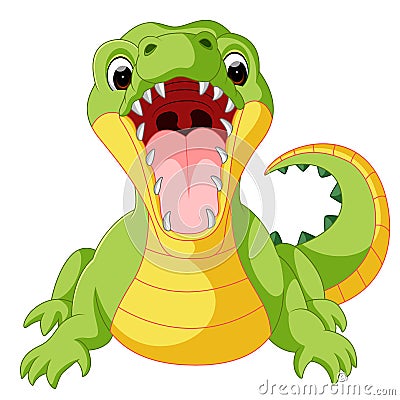 Cute crocodile cartoon Vector Illustration