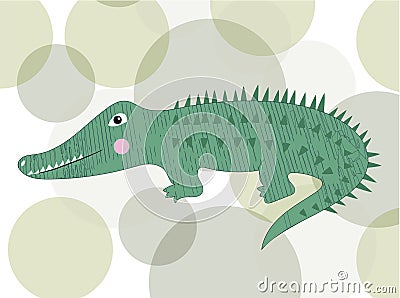 Cute crocodile cartoon isolated. Vector Illustration