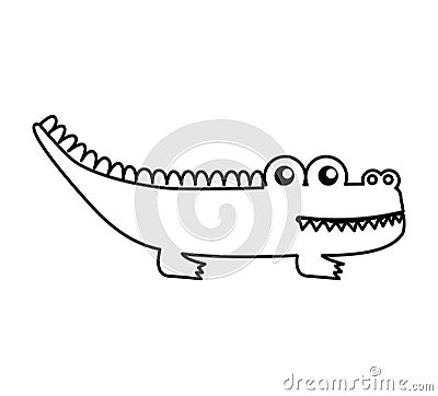 Cute crocodile isolated icon Vector Illustration