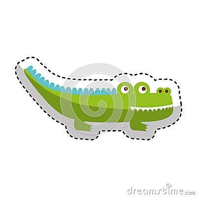 Cute crocodile isolated icon Vector Illustration