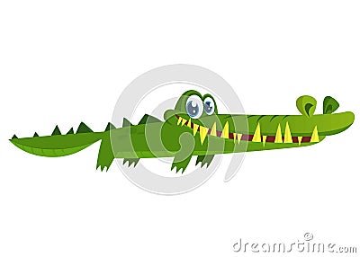 Cute crocodile. Vector character illustration isolated. Vector Illustration