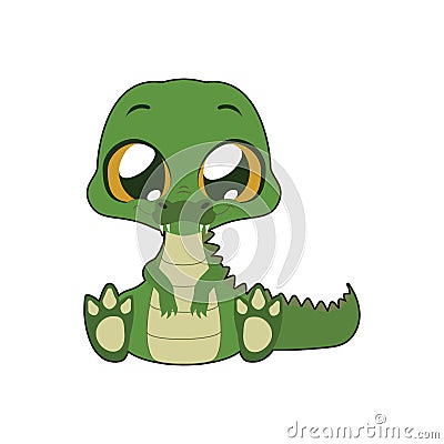 Cute crocodile vector illustration art Vector Illustration