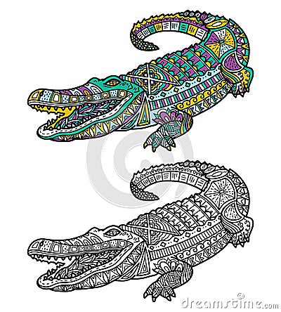 Cute crocodile. Vector Illustration