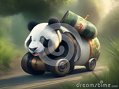 Cute and Cuddly: Irresistible Panda Images for Animal Admirers Stock Photo