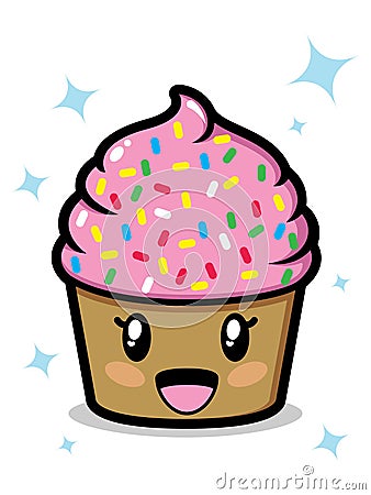 Cute Cupcake Vector Illustration