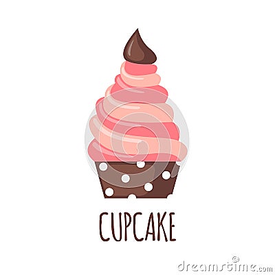 Cute cupcake icon Vector Illustration