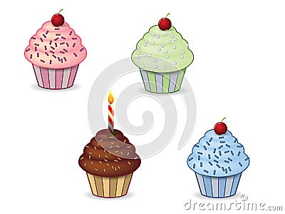 Cute cupcakes Vector Illustration