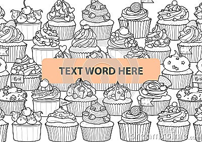 Cupcake_background_20 Vector Illustration