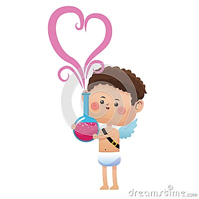 Cute cupid valentine day elixir love Vector Illustration