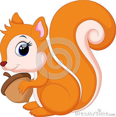 Cute Cute Squirrel Cartoon Stock Illustration - Image: 56053103