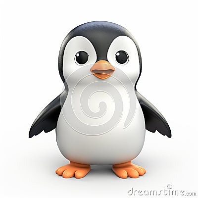 Cute 3d Render Penguin Cartoon Vector - Creative Commons Attribution Stock Photo