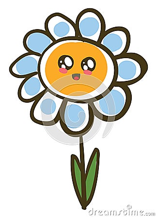 Cute daisy, illustration, vector Cartoon Illustration