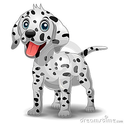 Cute Dalmatian Dog Vector Illustration