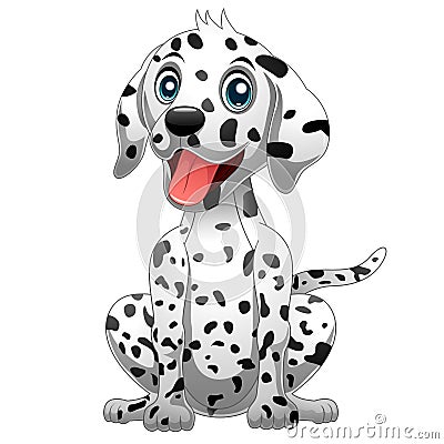 Cute Dalmatian Dog Vector Illustration