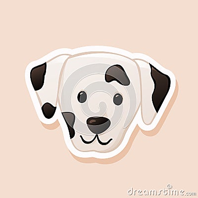 Cute Dalmatian dog sticker Vector Illustration