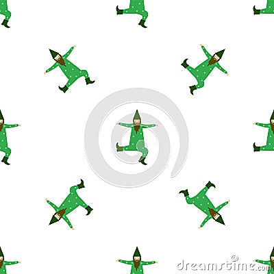 Cute dancing leprechaun seamless pattern for Saint Patrick's Day Vector Illustration