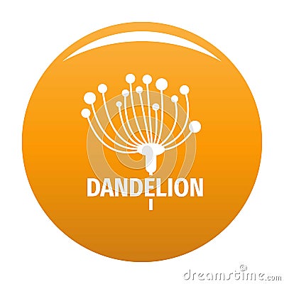 Cute dandelion logo icon orange Cartoon Illustration