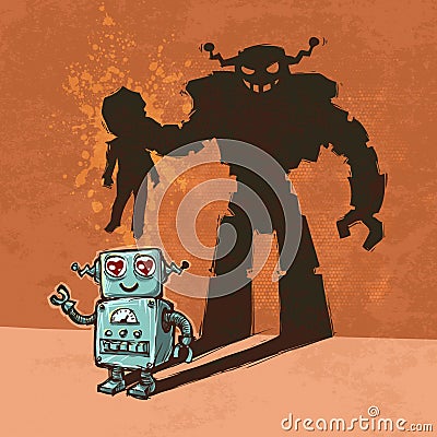 Cute deceiver robot Stock Photo
