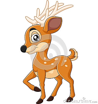 Cute deer cartoon Vector Illustration