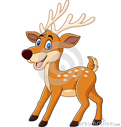 Cute deer cartoon Vector Illustration