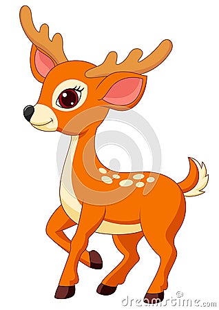 Cute deer cartoon Vector Illustration