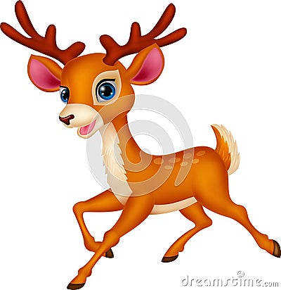 Cute deer cartoon Vector Illustration