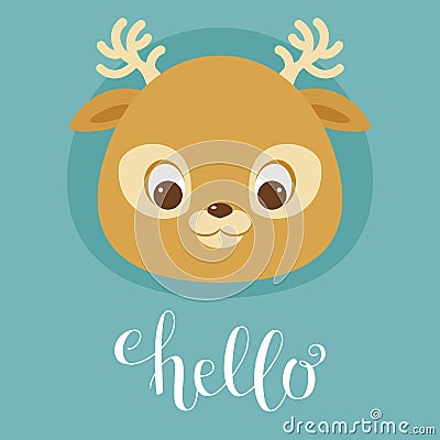 Cute deer head Vector Illustration