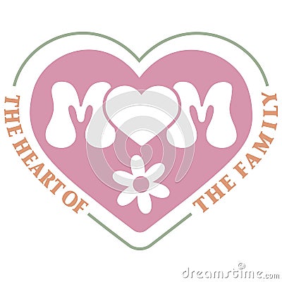 Cute design Happy Mothers quote coloring Stock Photo