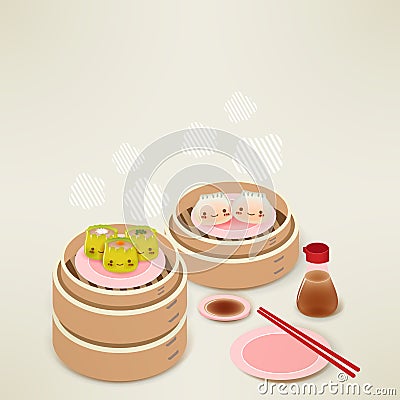 Cute Dim sum Stock Photo