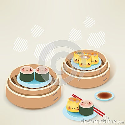 Cute Dim sum Stock Photo